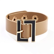 ( Beige) apan and Korea wind all-Purpose width leather lady bracelet  small freshPU leather buckle