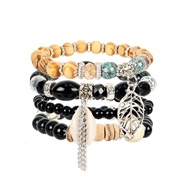 (   )occidental style  personality ethnic style multilayer   beads Shells bracelet  brief F