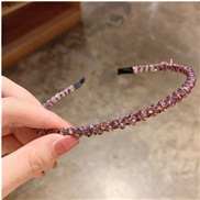 (purple)Korean style sweet fashion student eadband women crystal eadband brief row twining flash diamond eadband