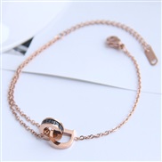 fine Korean style fashion titanium steel sweetOL concise Double buckle personality woman bracelet