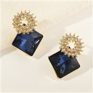 (EZ baolan) occidental style fashion  brief personality geometry ear stud arring square diamond earrings woman