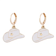 ( white)ins fashion trend Alloy enamel Cowboy earrings woman occidental style earringearrings