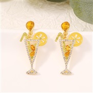 ( yellow) creative occidental style Modeling girl earrings earring