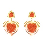 ( Orange)earrings Bohemia ethnic style earrings long style multilayer triangle heart-shaped