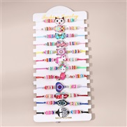 (BZ1952taozhuang) occidental style fashion weave beads woman bracelet temperament enamel butterfly rainbow geometry wom