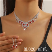 (BL 2  red  crystal) occidental style fully-jewelled color crystal necklace earrings set two  banquet