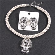 occidental style fashion  retro big skull establishment necklace retro exaggerating ear stud woman set