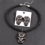 occidental style fashion  retro big skull establishment necklace retro exaggerating ear stud woman set