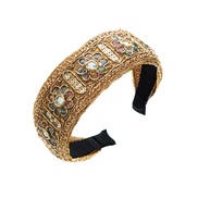 (coffeeg )occidental style retro palace wind Headband woman Cloth flowers width Headband ethnic style personality all-P