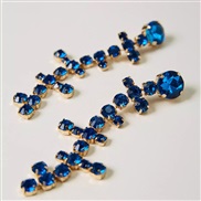 (gold )occidental style trend Rhinestone tassel earrings  fashion high geometry blue diamond woman style Earring earrin