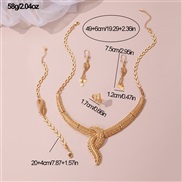 (SZ 674jinse) occidental style temperament necklace ear stud bracelet ring set palace wind