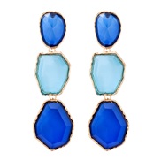 ( blue)retroins wind fashion temperament earring geometry more surface transparent Irregular resin ear stud trend