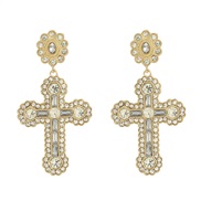 ( white) cross earrin...