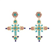 ( Color) cross earrin...