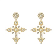 ( white) cross earrin...