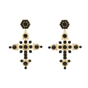 ( black) cross earrin...