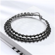 (3 black) Korean bride shine Rhinestone set  Round fully-jewelled bracelet earrings necklace three