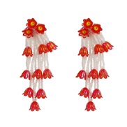 ( red) flowers earrin...