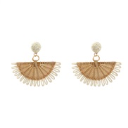 ( white) earrings occidental style exaggerating Earring woman weave sector earringearrings