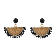 ( black) earrings occidental style exaggerating Earring woman weave sector earringearrings