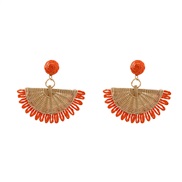 ( orange) earrings occidental style exaggerating Earring woman weave sector earringearrings