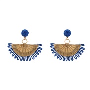 ( blue) earrings occidental style exaggerating Earring woman weave sector earringearrings