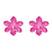 ( rose Red) occidental style enamel flowers all-Purpose trend fashion samll earrings Earring