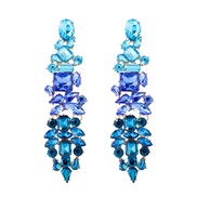 ( blue)occidental style long style retro tassel ear stud woman wedding fully-jewelled Bohemian style earrings super exa