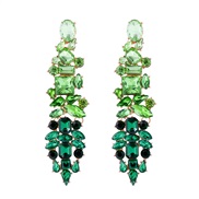 ( green)occidental style long style retro tassel ear stud woman wedding fully-jewelled Bohemian style earrings super ex