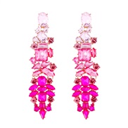 ( Pink)occidental style long style retro tassel ear stud woman wedding fully-jewelled Bohemian style earrings super exa