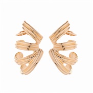 ( Gold)occidental style exaggerating Alloy pattern silver earrings woman personality brief twisted Ear clip Earring