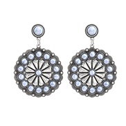 ( white) occidental style earrings woman Alloy imitate turquoise flowers earring Bohemia ethnic styleearrings