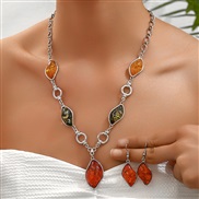 fashion concise color accessories temperament lady necklace earrings set