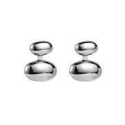 E brief wind stainless steel ear stud  geometry samll Oval splice earrings woman