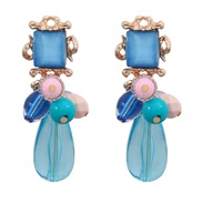 ( blue)Earrings occidental style earrings Earring woman Alloy resin Bohemia ethnic style