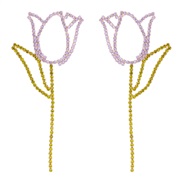 (purple)new  tulip ear stud personality creative elegant temperament woman personality earrings