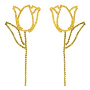 ( yellow)new  tulip ear stud personality creative elegant temperament woman personality earrings