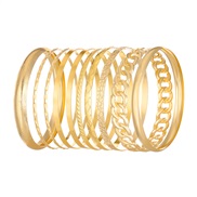 ( 2 KCgold   H 97)occidental style retro personality exaggerating width surface bangle set gold surface Irregular brace