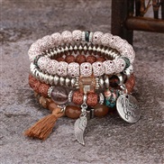 fashion concise wings tassel English multilayer temperament woman bracelet