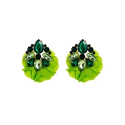 ( green)occidental style earrings creative exaggerating fully-jewelled flowers temperament Earring woman earrings