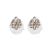 ( white)occidental style earrings creative exaggerating fully-jewelled flowers temperament Earring woman earrings