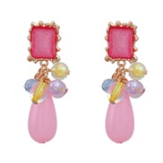 ( rose Red) occidental style earrings woman color Earring multilayer resin Bohemian style