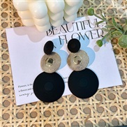 (E 1375 S2)occidental styleikok same style fashion trend geometry Round earrings  handmade brief Earring