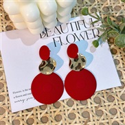 (E 1375 S3)occidental styleikok same style fashion trend geometry Round earrings  handmade brief Earring