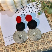 (E 1375 S4)occidental styleikok same style fashion trend geometry Round earrings  handmade brief Earring