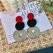 (E 1375 S5)occidental styleikok same style fashion trend geometry Round earrings  handmade brief Earring