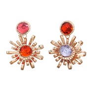 ( Color)spring flowers earrings occidental style Earring lady trend Alloy resin flowers exaggeratingearrings