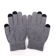 (Free Size )( gray) thick knitting touch screen glove  autumn Winter velvet woolen warm Non-slip glove