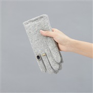 (Free Size )( grayC)Winter sheep velvet warm glove Korean style lady velvet warm mitten touch screen wool Pearl glove