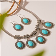 (2 blue Ellipse neckl...